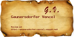 Gaunersdorfer Vencel névjegykártya