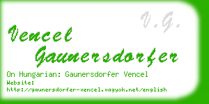 vencel gaunersdorfer business card